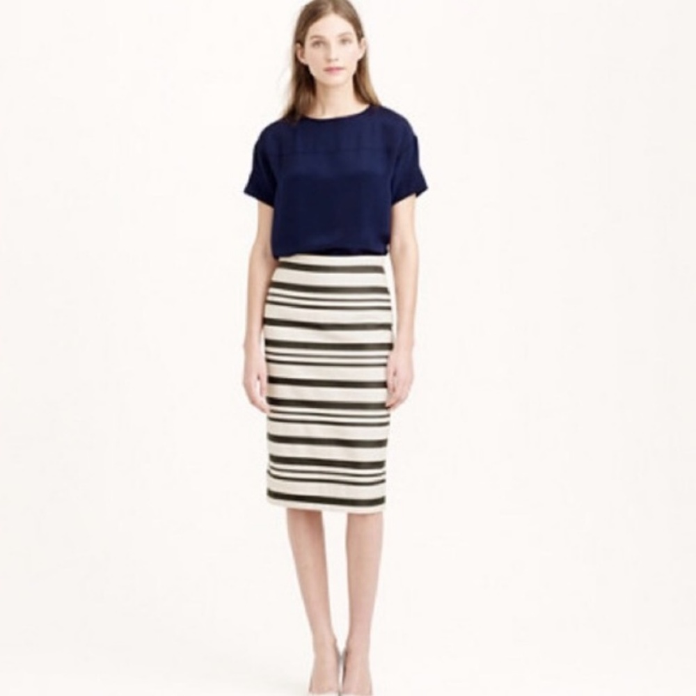 J. Crew Striped Pencil Skirt size 2